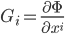 \displaystyle G_i = \frac{\partial \Phi}{\partial x^i}