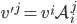 \displaystyle{v'^j=v^i\mathcal{A}^j_i}