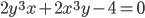 \displaystyle 2y^3x+2x^3y-4=0