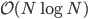 \mathcal{O}(N\log N)