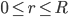 0\leq r\leq R