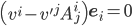 \displaystyle{\left(v^i-v'^jA^i_j\right)\mathbf{e}_i=0}